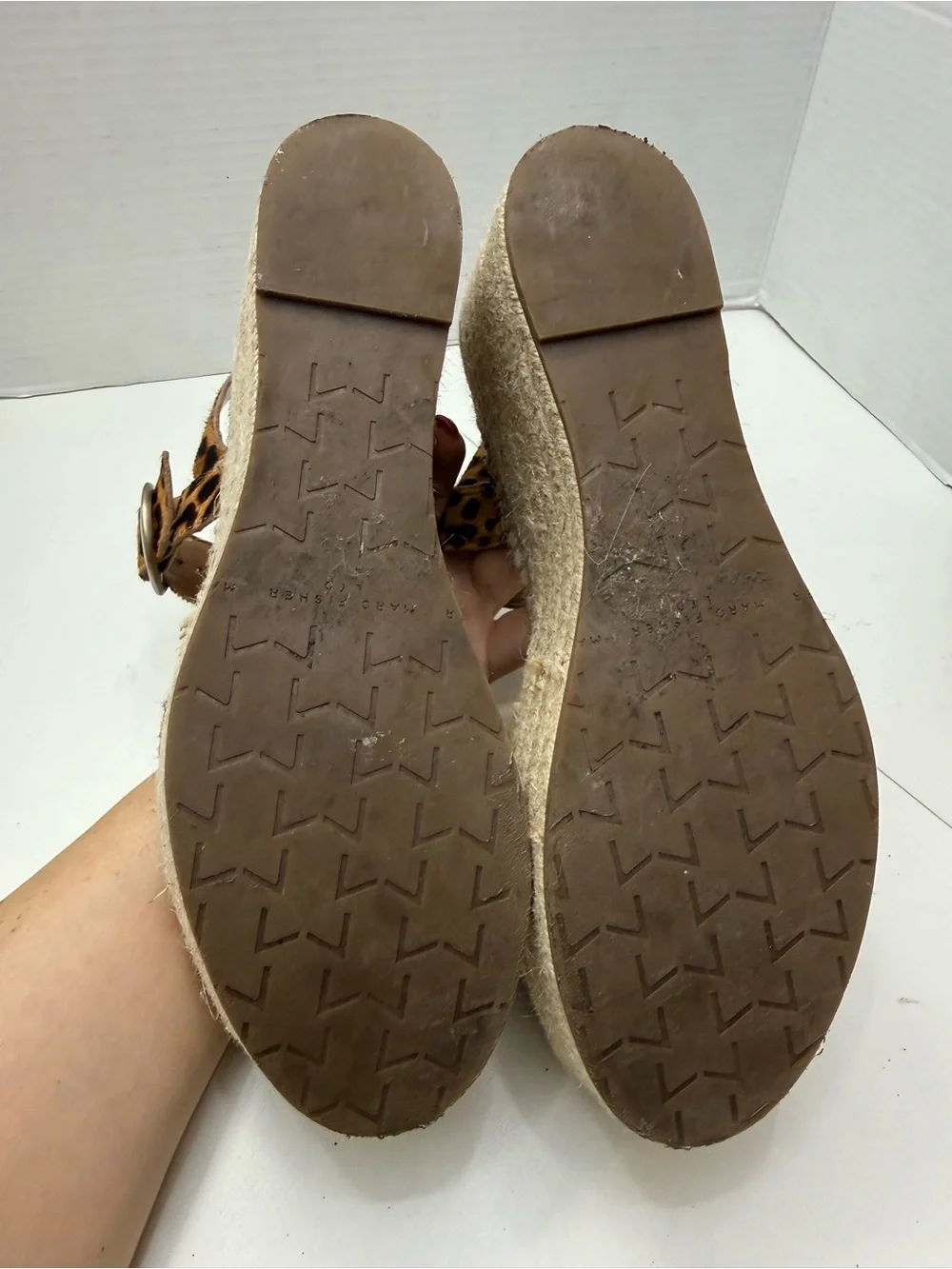 Marc Fisher Leopard Print Espadrille Platform Sandals size 10